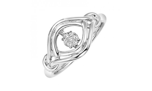 Gems One Silver (SLV 995) Diamond Rhythm Of Love Fashion Ring  - 1/10 ctw