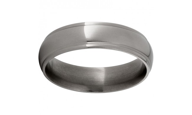 Titanium Domed Band with Grooved Edges