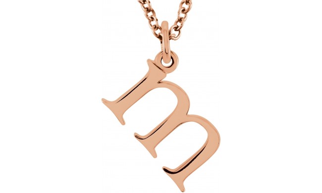 14K Rose Lowercase Initial m 16 Necklace