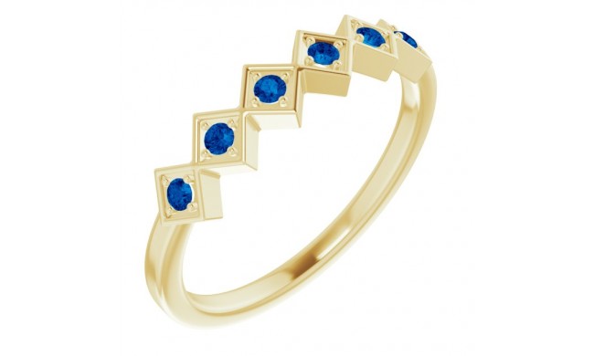 14K Yellow Blue Sapphire Stackable Ring