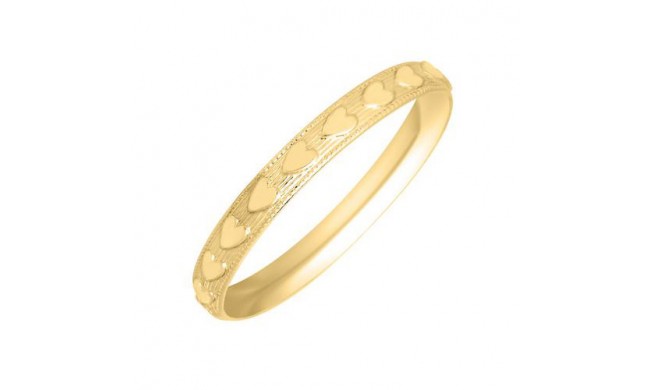 14K Yellow Gold Heart Band Baby's Ring