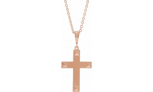 14K Rose Cross 18 Necklace
