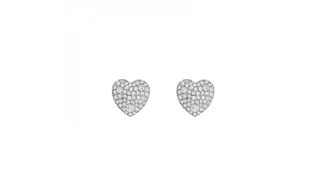 Henri Daussi 18k White Gold Diamond Stud Earrings