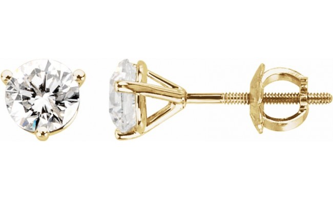 14K Yellow 1 1/2 CTW Diamond Earrings