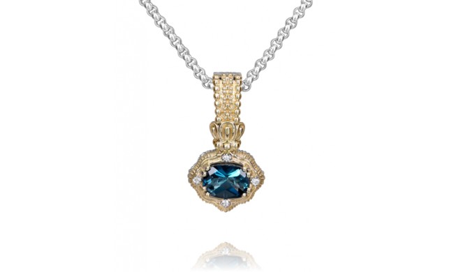 Vahan 14k Gold & Sterling Silver London Blue Topaz Pendant