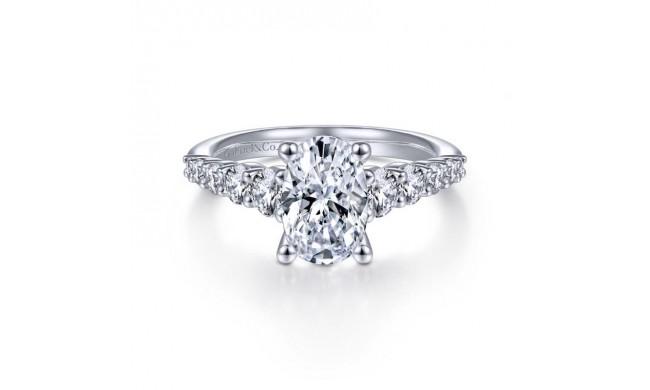 Gabriel & Co. 14k White Gold Contemporary Straight Engagement Ring