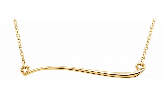 14K Yellow Freeform Bar 17.44 Necklace