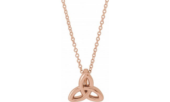 14K Rose Celtic-Inspired Trinity 16-18 Necklace