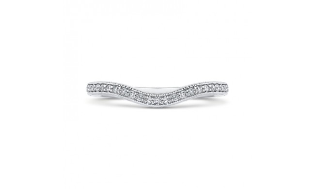 Shah Luxury 14K White Gold Round Diamond Wedding Band