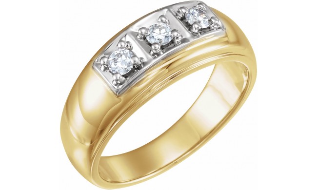 14K Yellow & White 1/3 CTW Diamond Ring