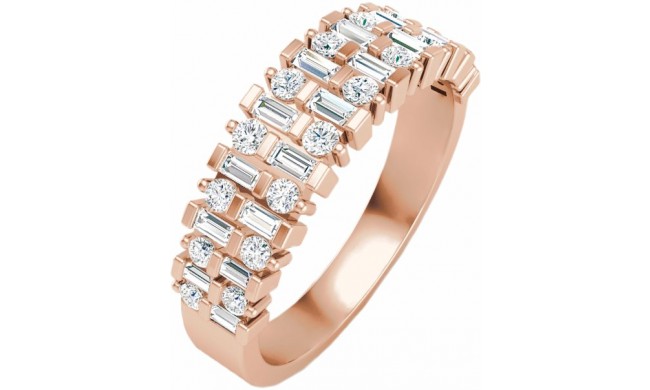 14K Rose 3/4 CTW Diamond Anniversary Band
