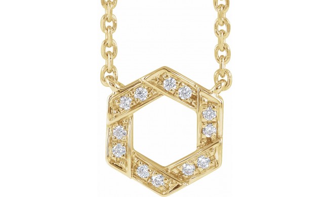 14K Yellow .06 CTW Diamond Geometric 16-18 Necklace