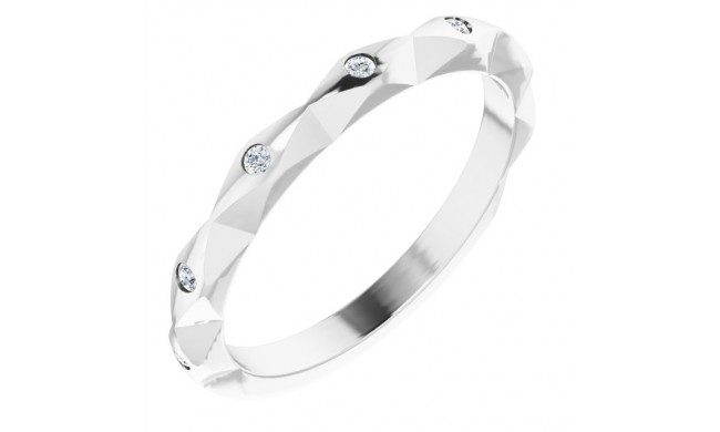 14K White .08 CTW Diamond Stackable Anniversary Band