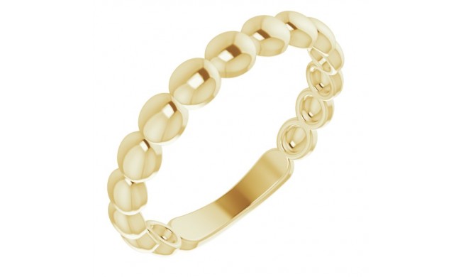 14K Yellow Stackable Bead Ring