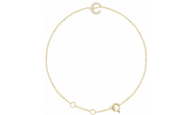 14K Yellow .04 CTW Diamond Initial C 6-7 Bracelet