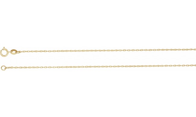 14K Yellow 1 mm Solid Rope 7 Chain