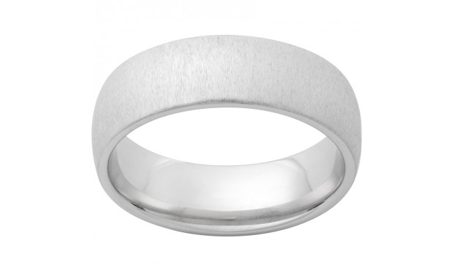 Serinium Domed Band with Cross-Satin Finish