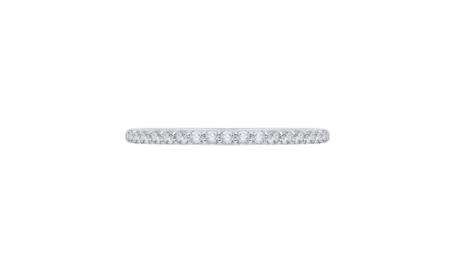 Shah Luxury 14K White Gold Round Diamond Half-Eternity Wedding Band