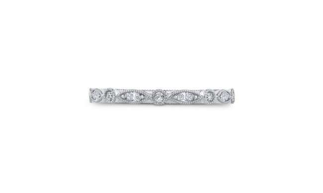 Shah Luxury 14K White Gold Round Diamond Half-Eternity Wedding Band