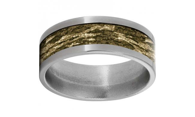 Titanium Flat Band with Mossy Oak Bottomland Inlay