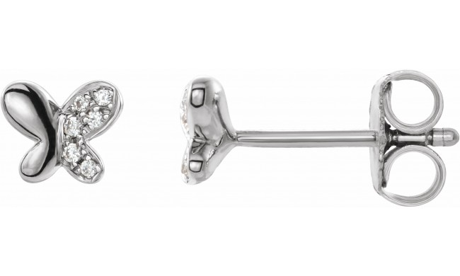 14K White .04 CTW Diamond Butterfly Earrings