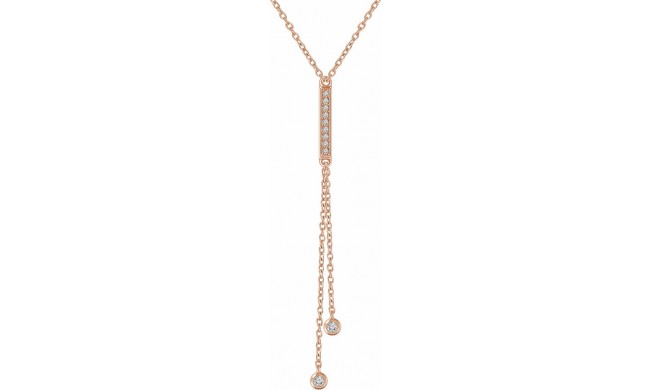 14K Rose 1/10 CTW Diamond Bar Y 16-18 Necklace