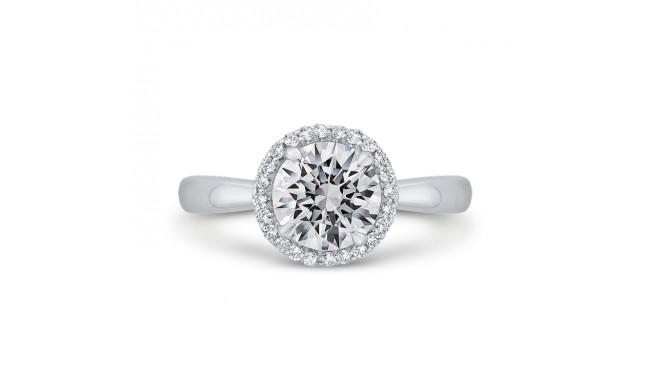 Shah Luxury 14K White Gold Diamond Halo Engagement Ring (Semi-Mount)