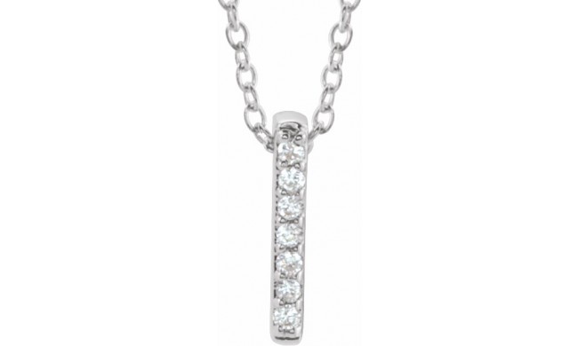 14K White .05 CTW Diamond Bar 16-18 Necklace