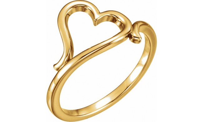 14K Yellow Heart Ring