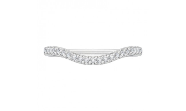 Shah Luxury 14K White Gold Diamond Wedding Band with Euro Shank