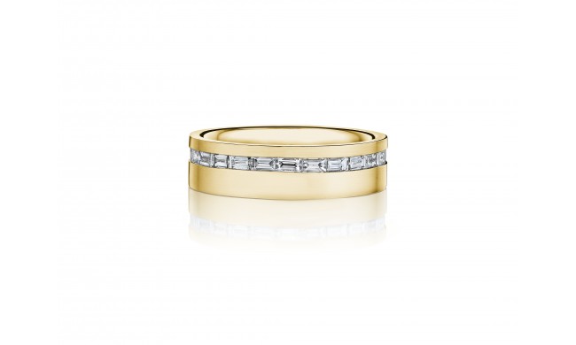 Henri Daussi 6mm Men's Wedding Band MB136 14k Gold Yellow 1.27 Ctw