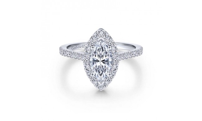 Gabriel & Co. 14k White Gold Contemporary Halo Engagement Ring