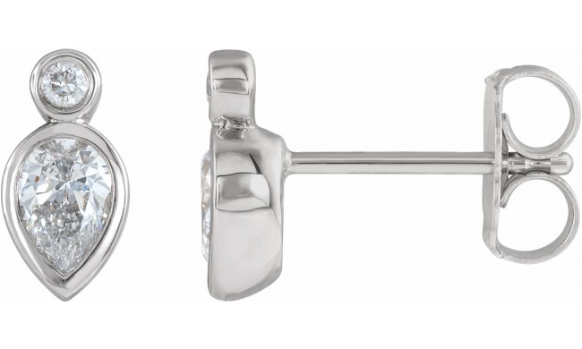 14K White 1/3 CTW Diamond Bezel-Set Earrings