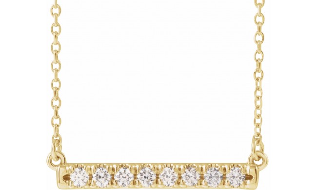 14K Yellow 1/4 CTW Diamond French-Set Bar 18 Necklace