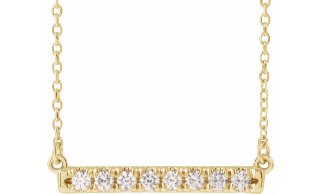 14K Yellow 1/4 CTW Diamond French-Set Bar 18 Necklace