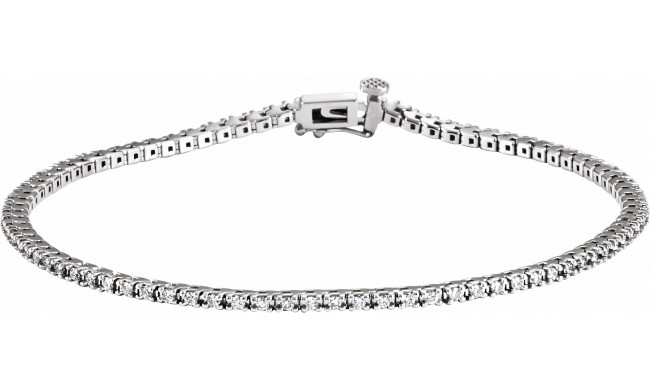 14K White 7/8 CTW Diamond Line 7 1/4 Bracelet