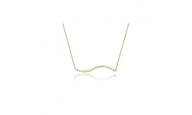 14K Yellow Gold Hammered Wave Necklace