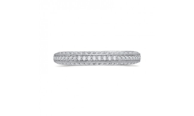 Shah Luxury 14K White Gold Round Diamond Half-Eternity Wedding Band