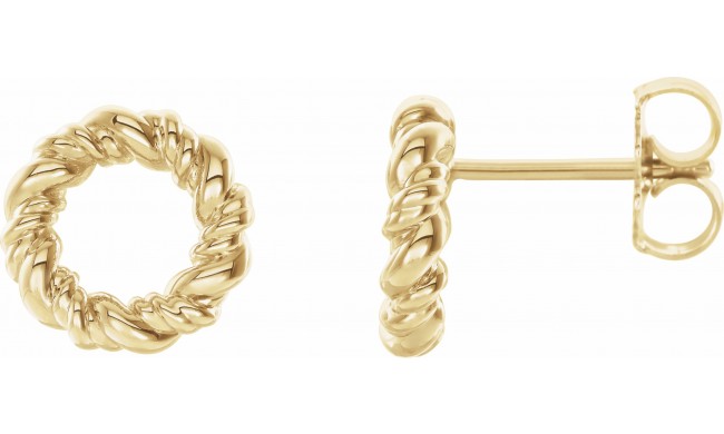 14K Yellow 9.4 mm Circle Rope Earrings