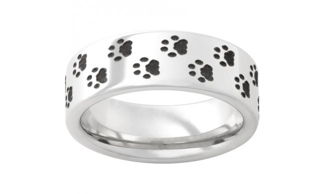 Serinium Pipe Cut Band with Cougar Tracks Laser Engraving