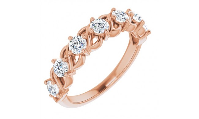 14K Rose 7/8 CTW Diamond Anniversary Band