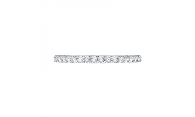 Shah Luxury Round Diamond Half-Eternity Wedding Band with Euro Shank In 14K White Gold