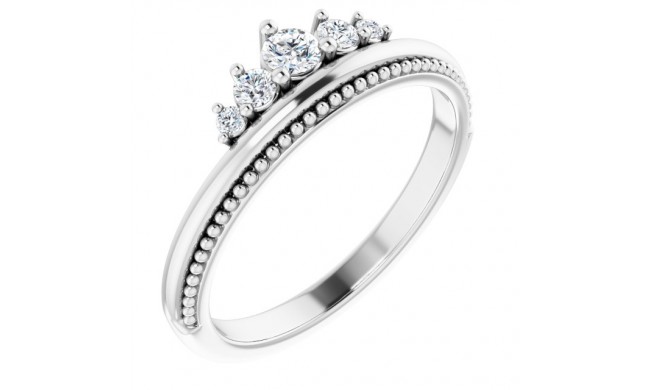 14K White 1/5 CTW Diamond Stackable Crown Ring