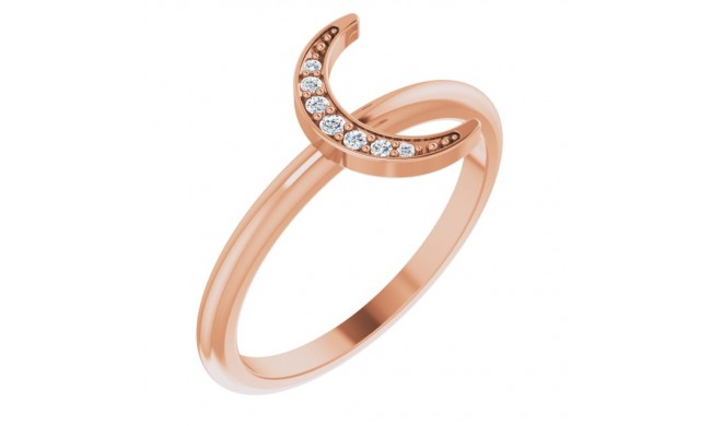 14K Rose .04 CTW Diamond Stackable Crescent Ring