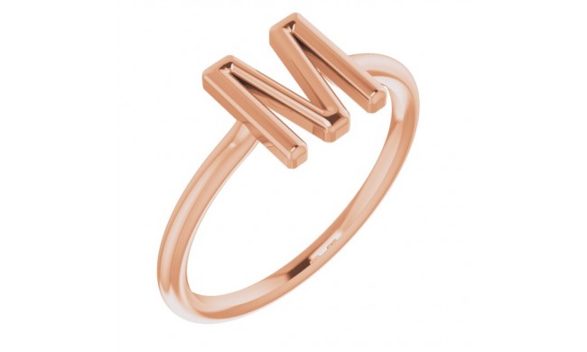 14K Rose Initial M Ring