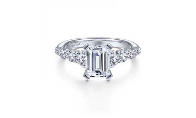 Gabriel & Co. 14k White Gold Contemporary Straight Engagement Ring