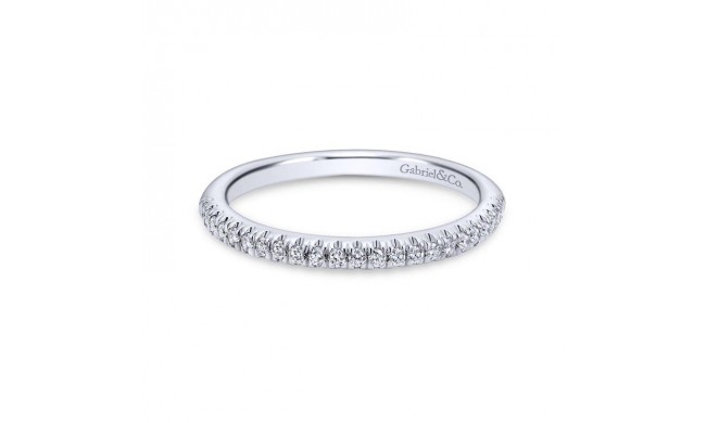 Gabriel & Co. 14k White Gold Contemporary Curved Wedding Band