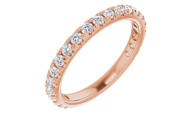 14K Rose 5/8 CTW Diamond French-Set Anniversary Band
