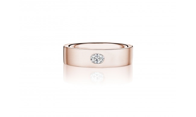 Henri Daussi 6mm Men's Wedding Band MBOV1 18k Gold Rose 0.15 Ctw.