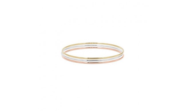 Carla Set of Three 14k Tri Tone Plain Bangles